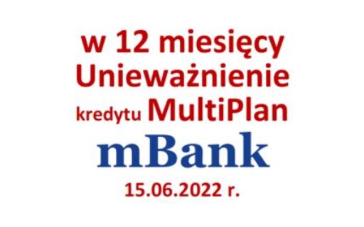 15.06.2022 Unieważnienie umowy kredytu MultiPlan – wygrana CHF w&nbsp;12 mies.