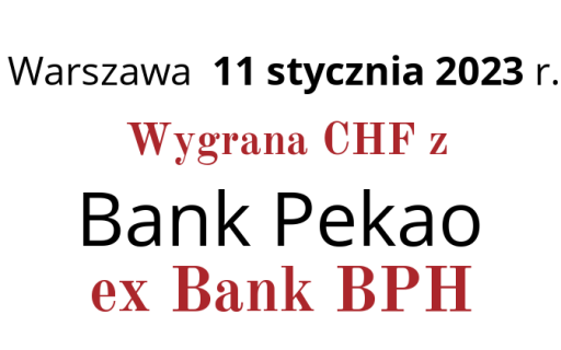 Masz kredyt frankowy w&nbsp;Bank Pekao? Czas na&nbsp;wolność – kolejna wygrana CHF o&nbsp;unieważnienie umowy kredytu!