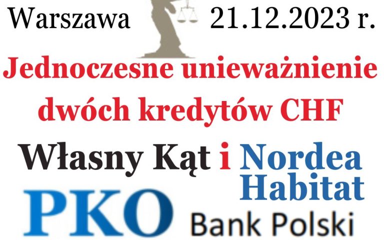 21.12.2023 Kredyt frankowy – podwójna wygrana z&nbsp;PKO Bank Polski SA