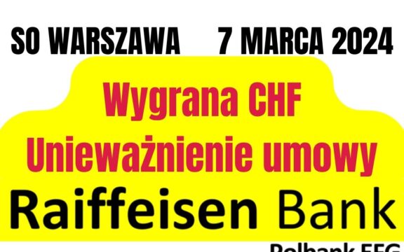 Unieważnienie kredytu CHF Raiffeisen Bank International