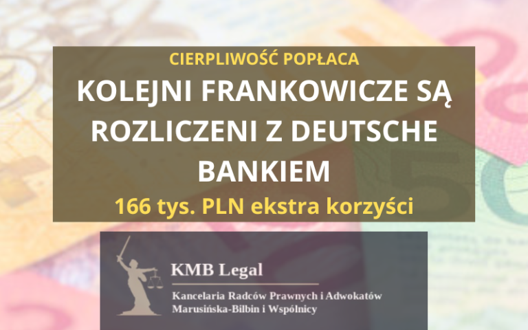Kredyt we&nbsp;frankach Deutsche Bank: zwrot rat kredytu CHF | Aktualności dla Frankowiczów