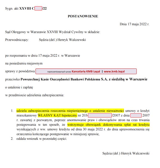 Zawieszenie spłat kredytu Własny Kąt