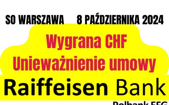 08.10.2024 Raiffeisen kredyt hipoteczny | Frankowicze świętują sukces w&nbsp;postaci wygranej z&nbsp;bankiem!