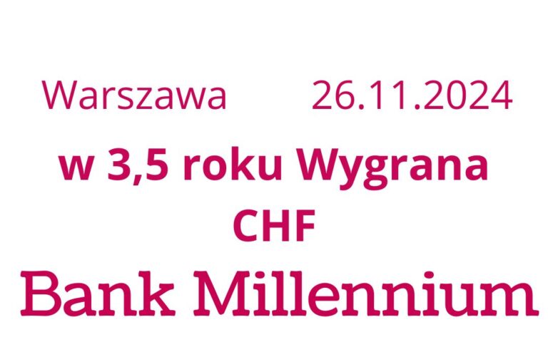 26.11.2024 Bank Millennium sytuacja Frankowiczów | Kolejna sądowa wygrana w&nbsp;sprawie kredytu frankowego
