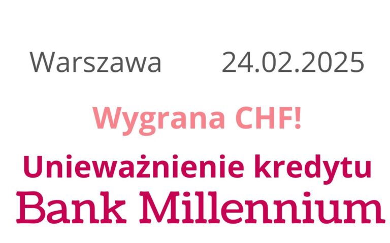 24.02.2025 Frankowicze zamiast sprawdzać kursy walut w&nbsp;Banku Millennium cieszą się wolnością finansową