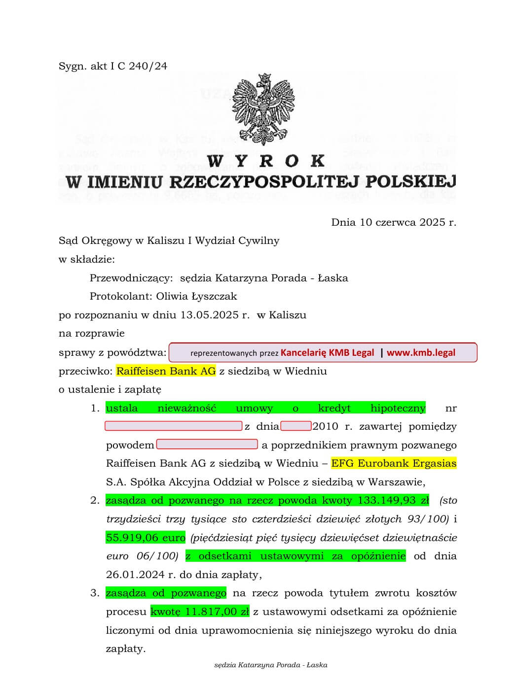 unieważnienie kredytu w euro polbank