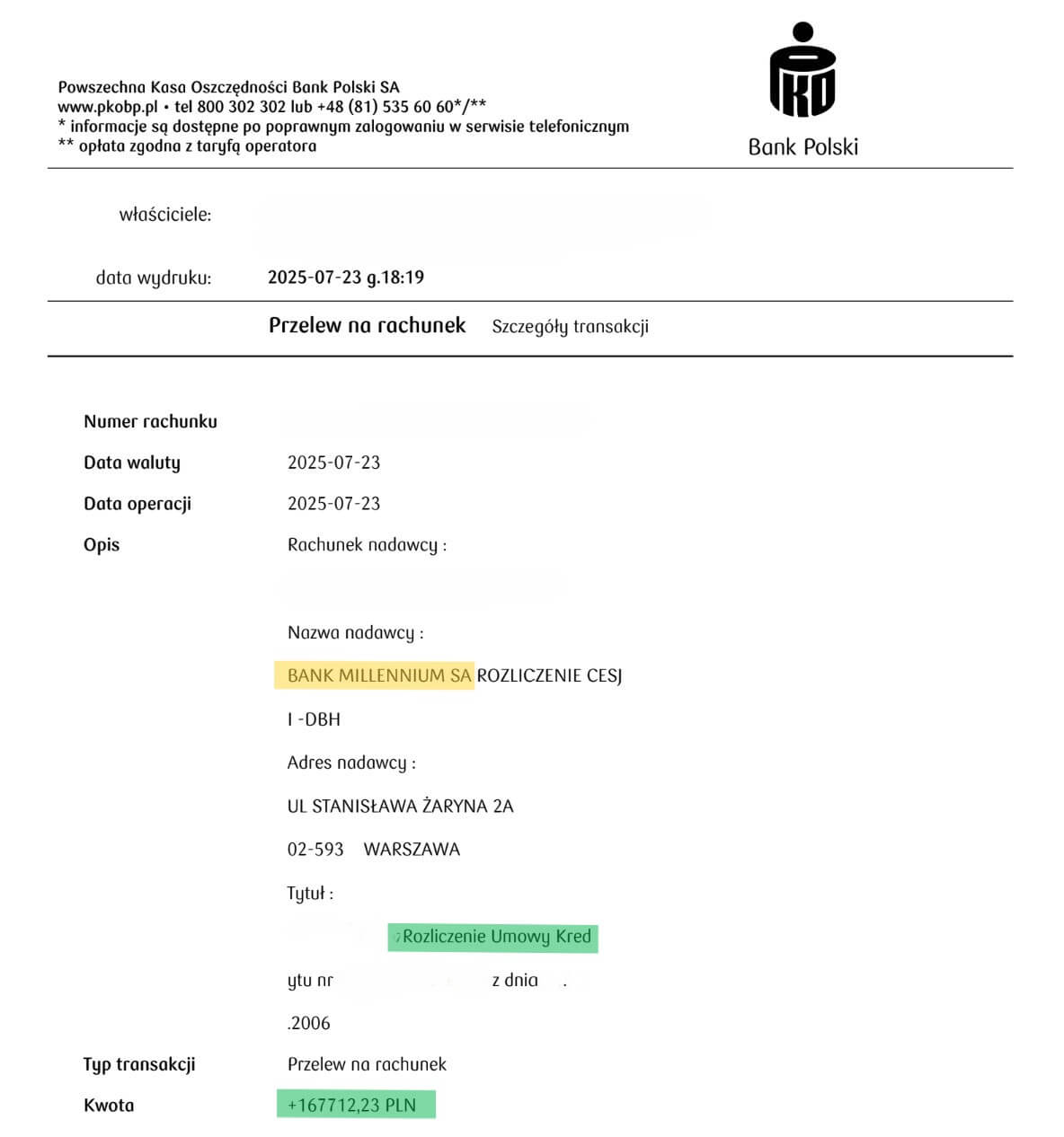 ugoda z bankiem millennium kredyt frankowy