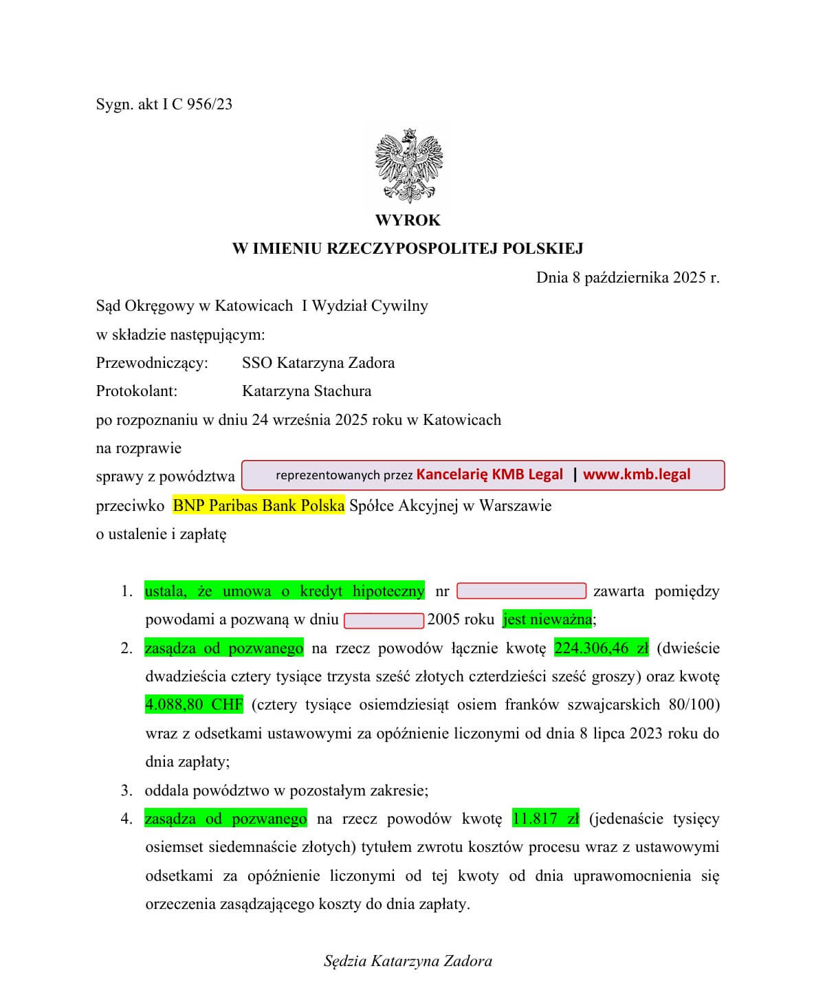 kancelaria frankowa bnp paribas